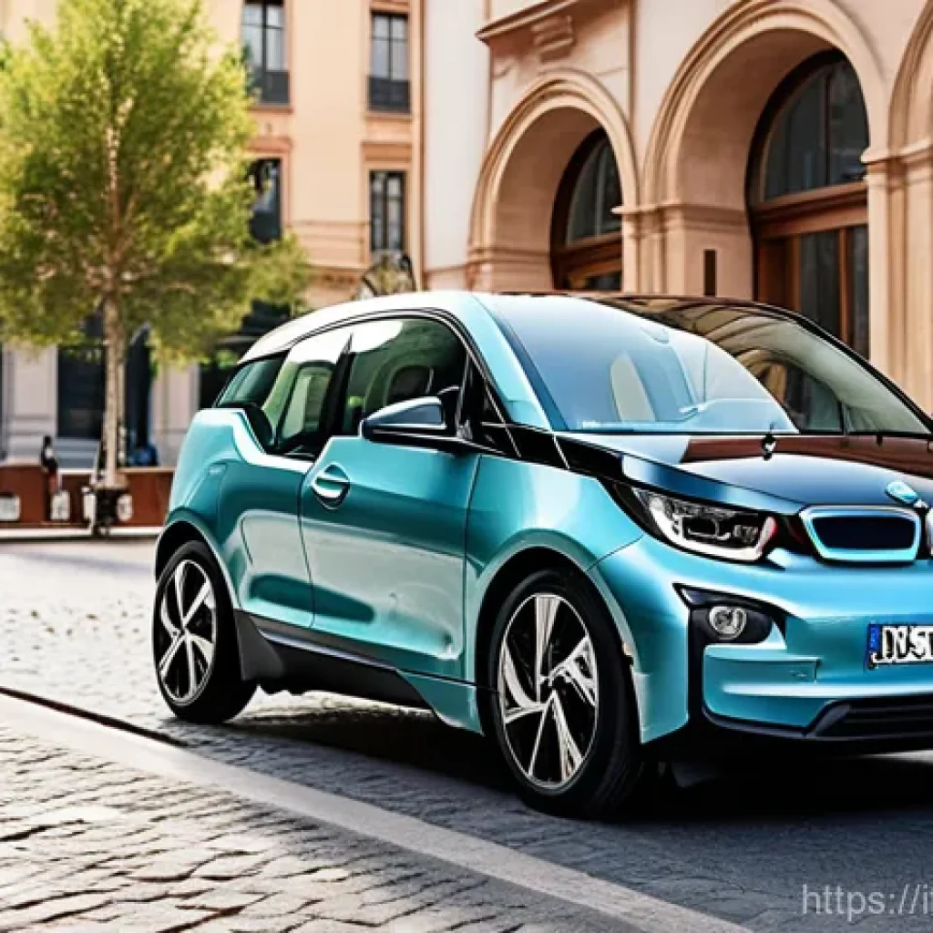 BMW i3와 쉐보레 볼트 EV 비교 - **A futuristic urban adventure with the BMW i3:**
A stylish young woman, dressed in smart casual...