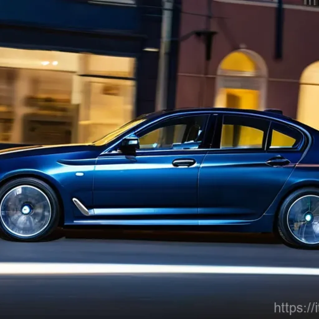 BMW 5시리즈와 아우디 A6 비교 - **Dynamic Night Presence of the BMW 5 Series (G60)**
A sleek, modern BMW 5 Series (G60) sedan dr...