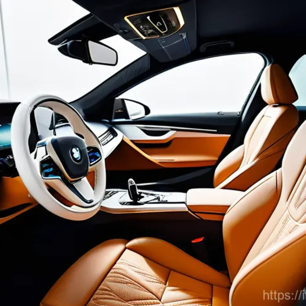 BMW i7의 자율주행 기술 - **Prompt: Luxurious Autonomous Interior**
    "A lavishly appointed interior of a BMW i7, seen from ...