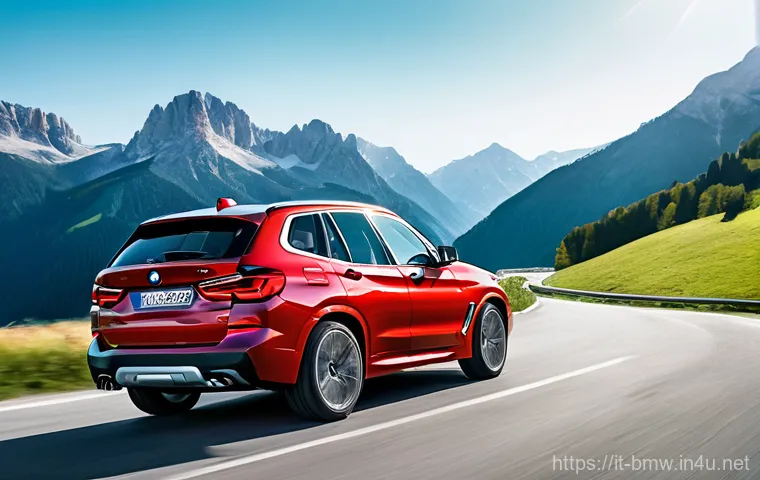 BMW X3 하이브리드 모델 출시 소식 - The luxurious and high-tech interior of the new BMW X3 (G45 model), viewed from a low-angle perspect...