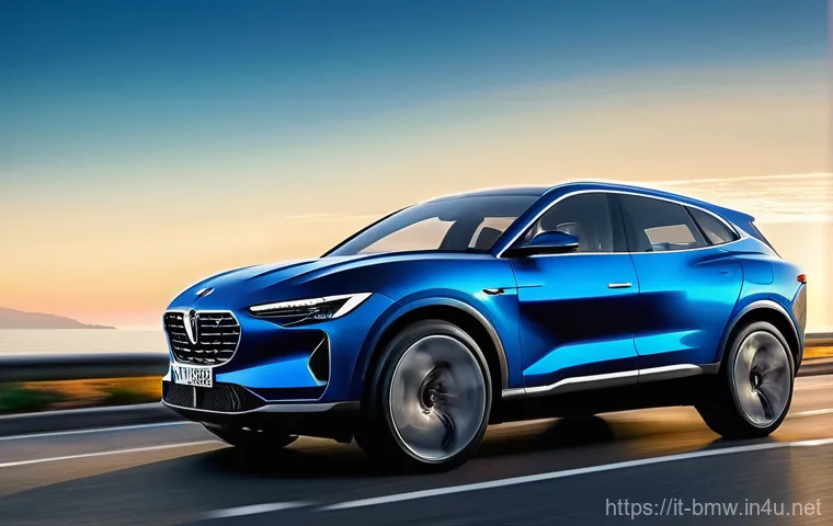 BMW iX의 경쟁 모델 분석 - **Prompt 1: Dynamic Driving Experience & Striking Design on an Italian Coastal Road**
    "A luxurio...