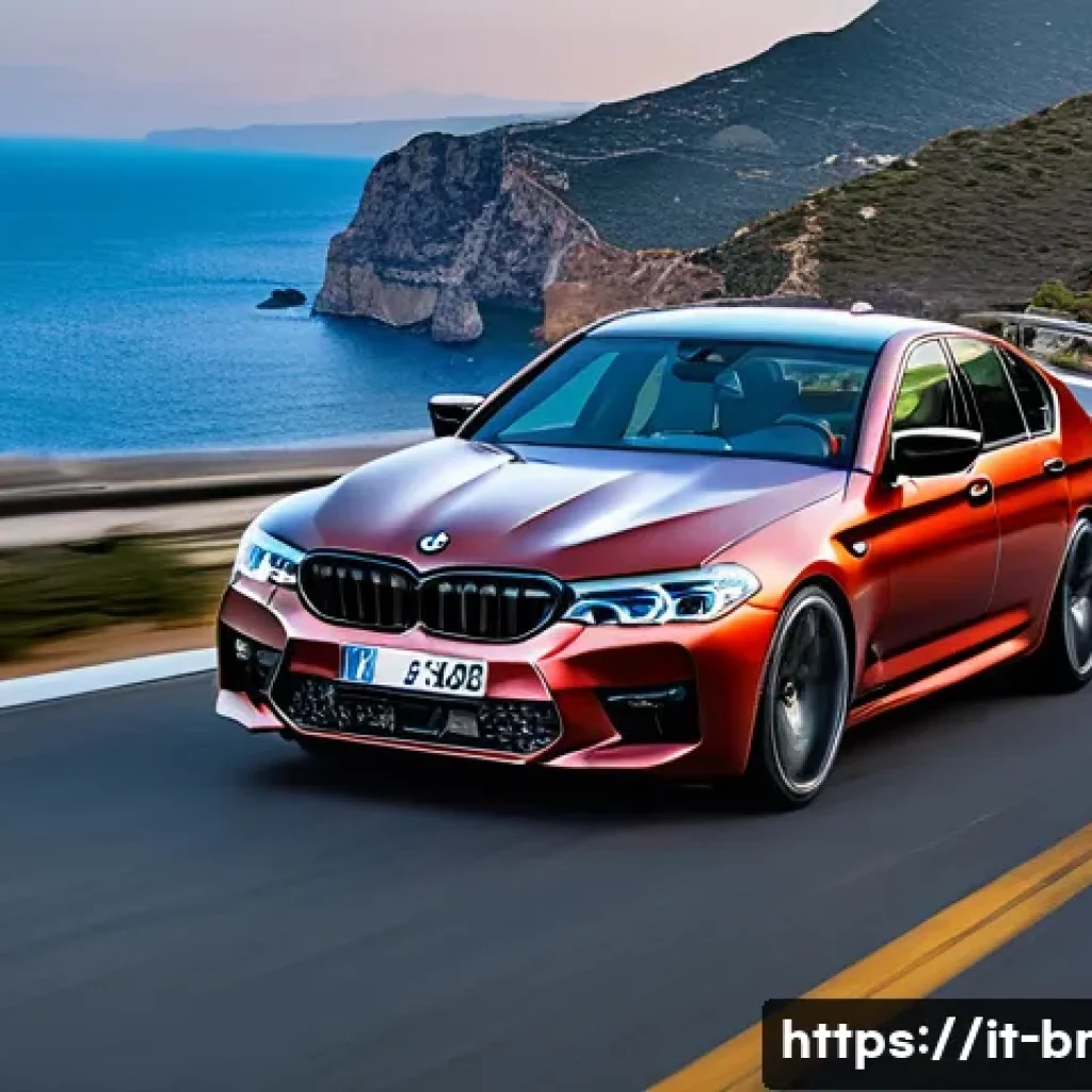 BMW M5의 최신 트렌드 리뷰 - **A dynamic, low-angle shot of the new 7th generation BMW M5 sedan (G90) driving powerfully along a ...
